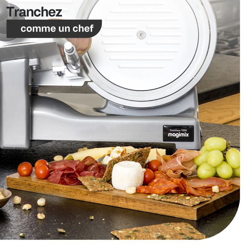 Tranchez comme un chef la charcuterie et les fromages avec le trancheur T250