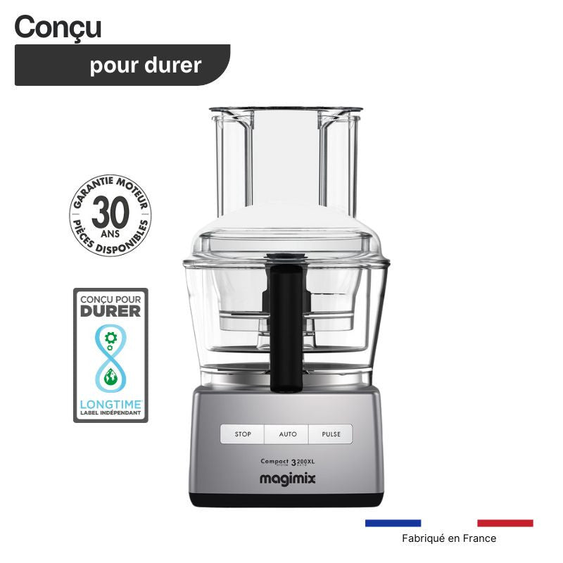 Robot multifonction CS 3200 XL chrome mat conçu pour durer et fabriqué en France