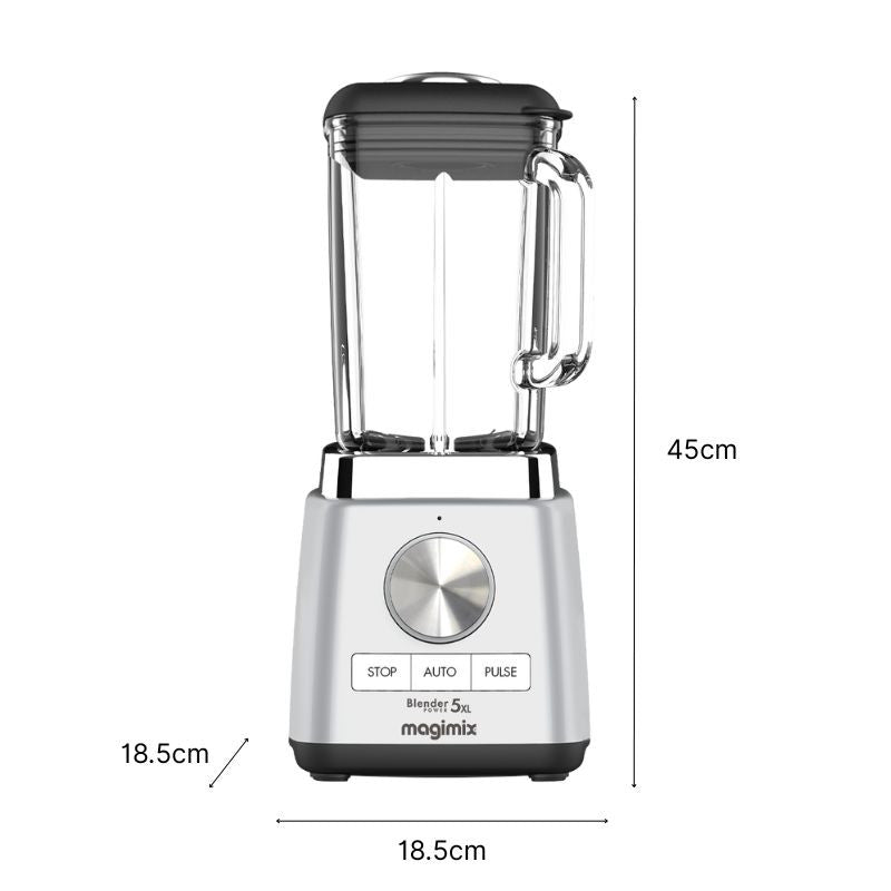 Vue de face du Blender Power 5 XL Connect et ses dimensions