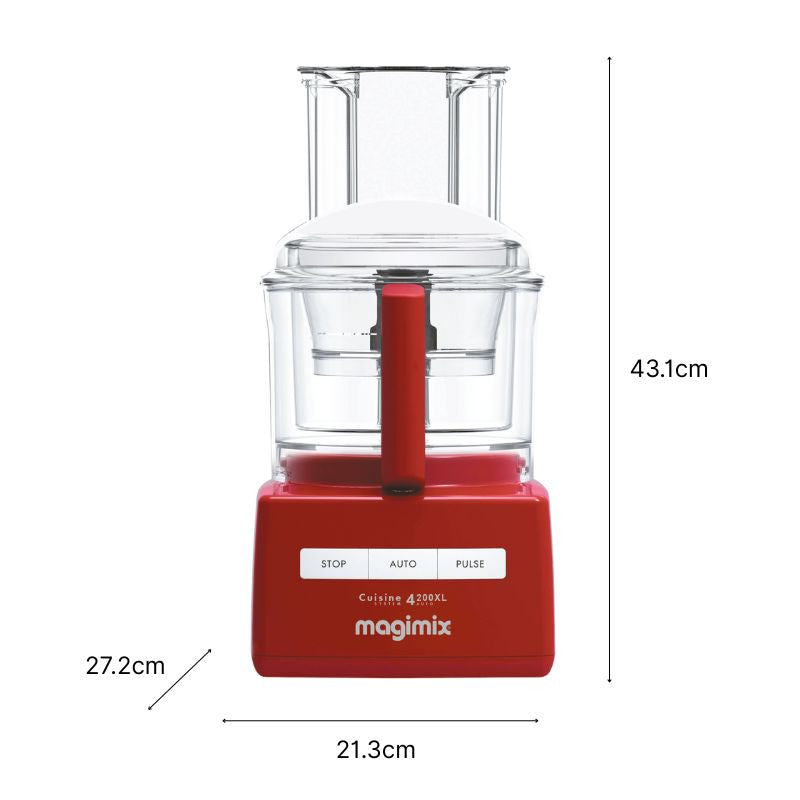 Vue de face du robot multifonction CS 4200 XL rouge et ses dimensions