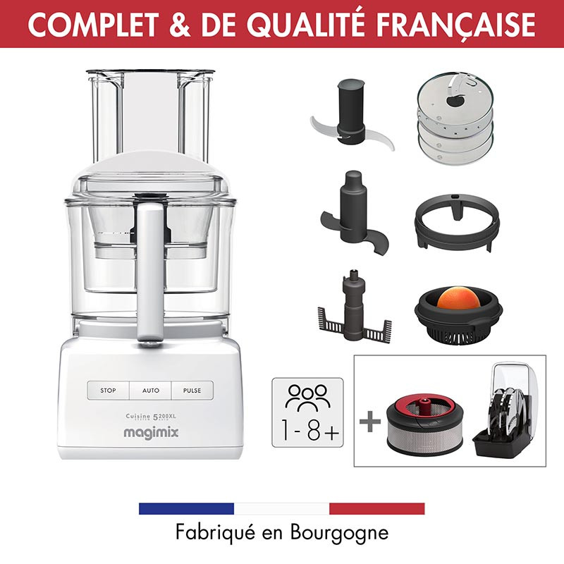 Robot Multifonction 1100W, Robot de cuisine 11 en 1 -Batteur