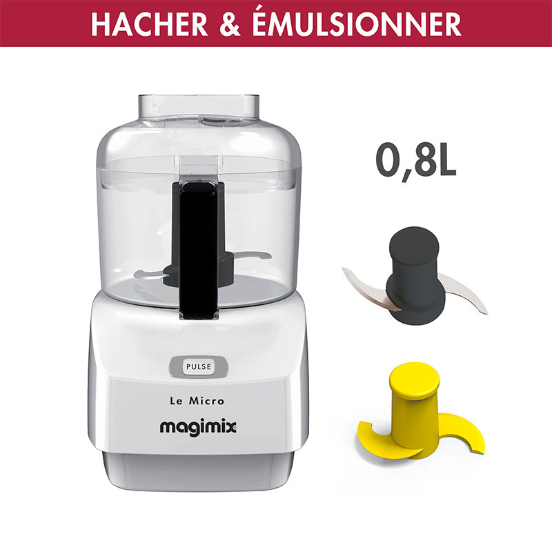 Mini Hachoir Electrique Blanc LE MICRO Magimix -  - achat,  acheter, vente