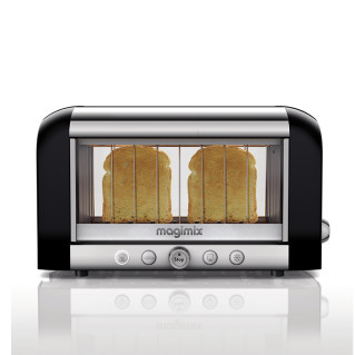 Grille-pain 2 tranches meilleur noté Prime 2 tranches large fente noir avec  écran LCD numérique compte à rebours minuteur grille-pain intelligent