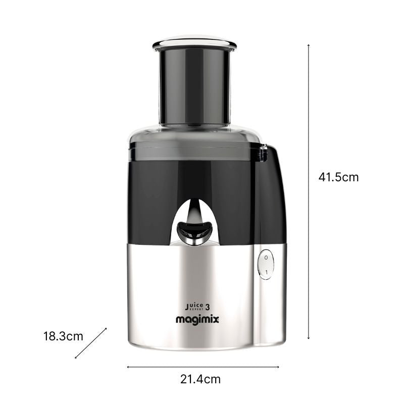 Vue de face du Juice Expert 3 noir et chrome mat